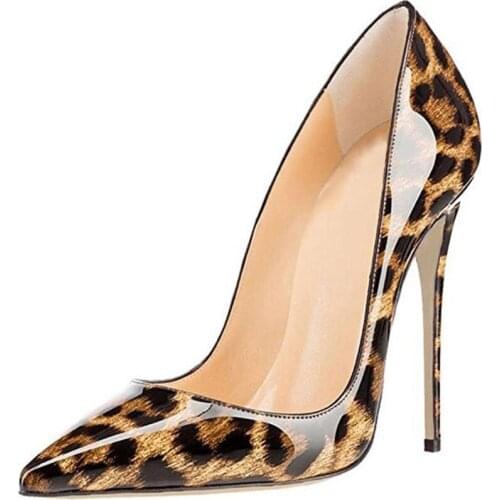 Carpaton Leopard Printed High Heel Shoes Sexy Thin Heels Woman Pumps Pointed Toe Party Dress Heels Super High Stiletto Heels