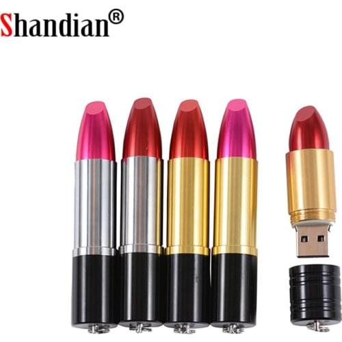 JASTER Shantou Metalen 5 Soorten Lipstick Pen Drive Usb Flash Drive 4 Gb 16 Gb 32 Gb 64 Gb Pendrive usb 2.0 Disk Flash Stok