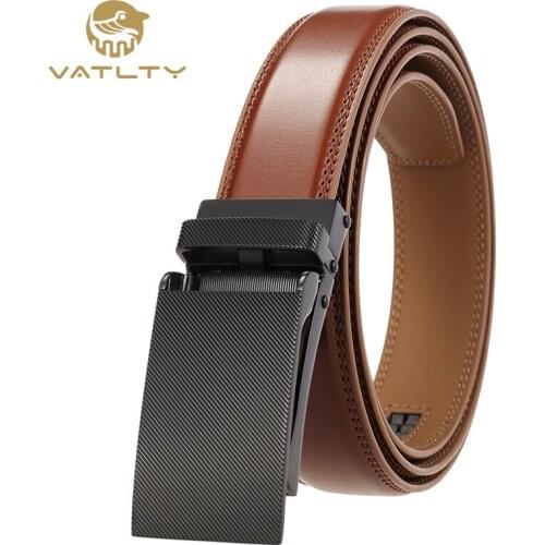 VATLTY 2021 Fashion mens business belt 3.0cm natural cowhide suit belt is smooth and non-porous for men Genuine leather belt