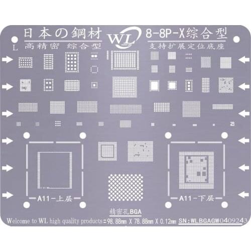 WL BGA Reballing Stencil for iPhone 11 11pro Max XR XS XSMAX 8 7 6s 6Plus X Chips CPU NAND