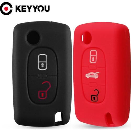 KEYYOU 10x 2/3 BT For Citroen C2 C3 C4 C5 C6 C8 For Peugeot 107 207 307 307S 308 407 607 Silicone Remote Key Case Protect Cover