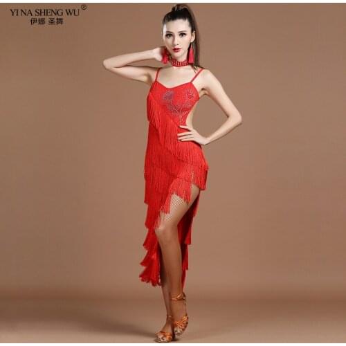 Women Latin Dance Wear Salsa Samba Clothes Rhinestone Strap Long Dress Backless Costumes Latin Dance Braces Skirt For Women New
