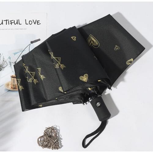 Umbrella Female Machine Folding Full-automatic Umbrella Female Student Cute Rain Sun Dual-use Sunshade Male Large Sun UV