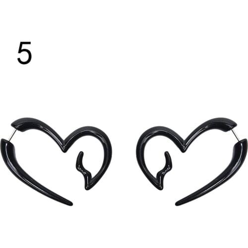 1pair Punk Tribal Spiral Fake Gauges Acrylic Ear Tapers Fake Plugs Horn Stud Earrings Wing Faux Fake Plugs Piercings Body