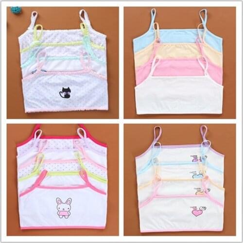 10Pc/Lot Kids Underwear Cotton Tank Top Candy Color Undershirt Girls Singlet Baby Camisole 8-14Y
