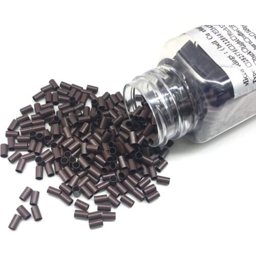 1000pcs Copper Tube Beads Micro Link Rings Lined for Hair Extensions 343060mm Straight Copper Micro Beads
