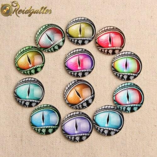 20pcs Glass Cabochon 20mm mixed Dragon eyes photo round dome flatback cabochons diy ring bracelets findings