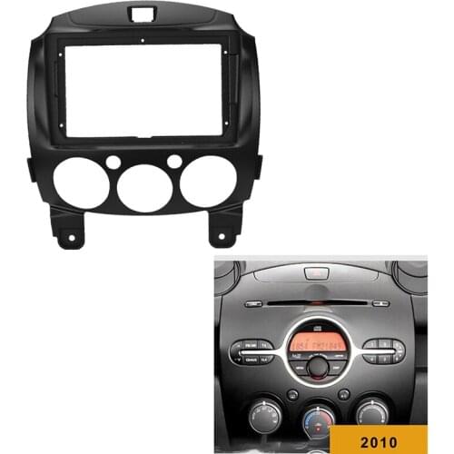 2Din Car DVD Frame Audio Fitting Adaptor Dash Trim Kits Facia Panel 9 Inch for Mazda 2 2010