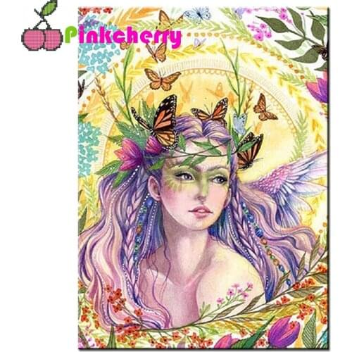 5D Diamond Painting Full Square/round Beauty and butterfly Diamond Mosaic Icons Diamond Embroidery Cross Stitch k169