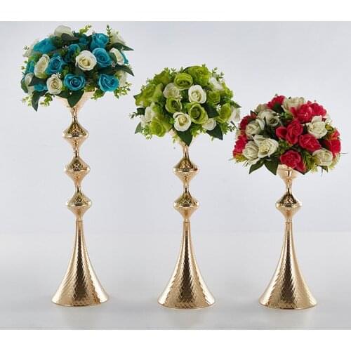 8 pcs/Lot Flower Vases Floor Metal Vase Plant Dried Floral Holder Flower Pots Road Lead Home Wedding Corridor Decoration ZLY009