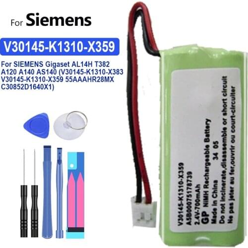 Battery V30145-K1310-X359 700mAh For SIEMENS Gigaset AL14H T382 A120 A140 AS140 (V30145-K1310-X383 V30145-K1310-X359 55AAAHR28