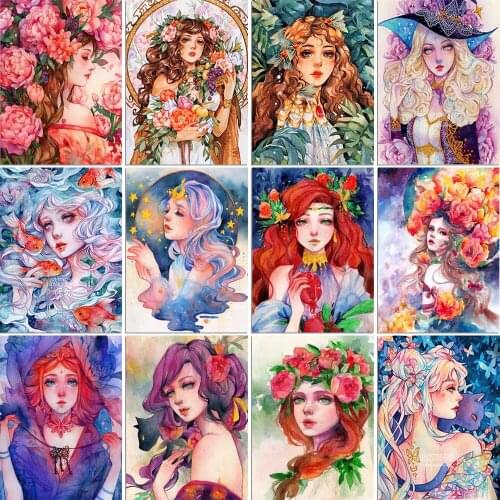 5D Diy Diamond Painting Cartoon Girl Portrait Full Square/Round Diamond Embroidery Mosaic Kit HD Quality Handmade New Products