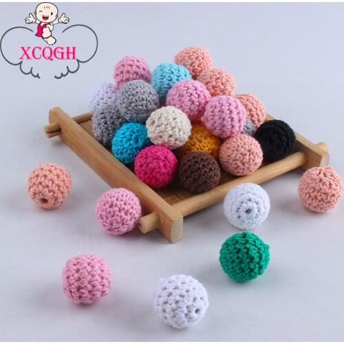 XCQGH 100Pcs 20MM Crochet Teething Nursing Beads Food Grade Rodent DIY Baby Pendant Necklace Baby Teether