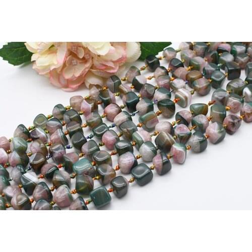 2 strands/lot16*14mm Natural Colorful Irregular shape Agate stone beads For DIY Bracelet Necklace Jewelry Making Strand 15"