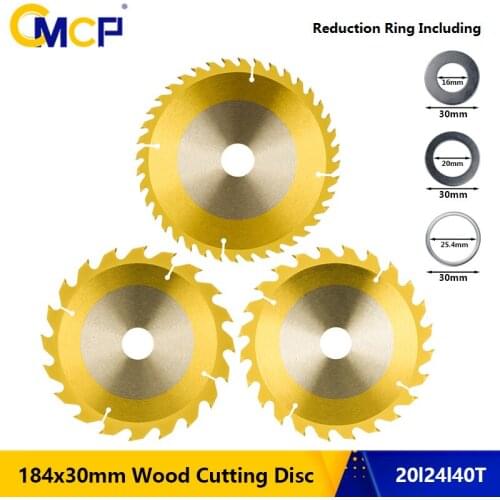 CMCP 20/24/40T TCT Saw Blade 184x30mm Circular Saw Blade Titanium Cotaed Cutting Disc Carbide Saw Cutting Disc For Power Tools