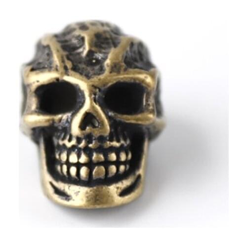 EDC Brass Skull Lanyard Bead Paracord Knife Beads Brass Knife Keychain Tool Pendant