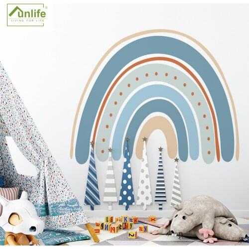 Funlife® Blue Rainbow Home Decor Wall Decals Self-Adhesive Living Room Nursery Wallpaper Waterproof Removable DIY Wall Stickers