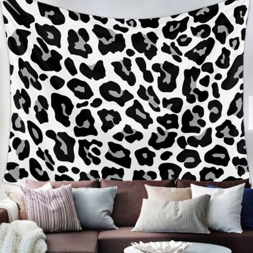 Black And White Leopard Skin Texture Tapestry Wall Hanging Living Room Decor Wall Hanging Tapestry Yoga Mat Home Decor Art