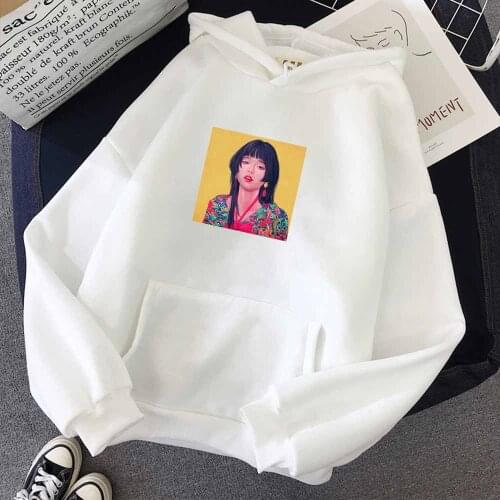Japanese Style Oversized Hoodie Aesthetic Streetwear Hoodie Harajuku Funny Printed Fashion Girl White Long Sleeve Top Women