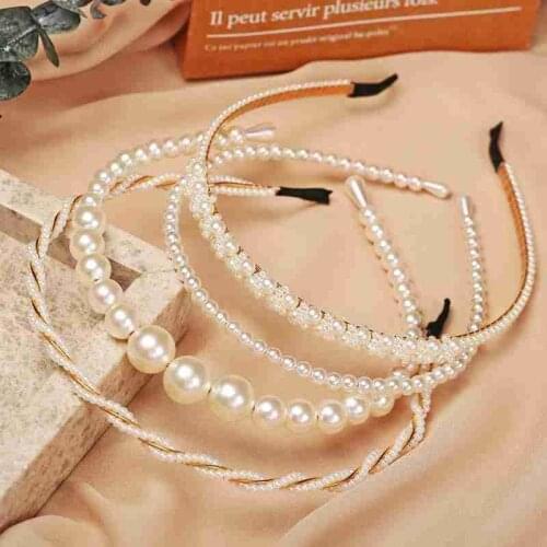 Exquisite Elagant Full Pearls Women Hairbands Girly Princess Headband headdress Hair Hoops Holder Hair Ornament Accessories