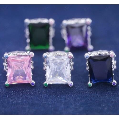 SLJELY Fashion Real 925 Sterling Silver Shining Multicolor Gem Zircon Hollow Ring Women Wedding Dinner Party Fine Brand Jewelry