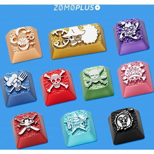 Key cap mechanical keyboard keycap personality design,ONE PIECE theme key cap MX axis aluminum alloy keycaps ONE PIECE HOBBY