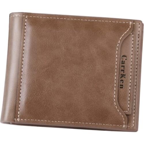 OCARDIAN Men Fashion Wallets Coin Pocket Purse Clutch Zipper Coin Bag Gift Women Short Wallet Retro Multi-Card Wallet