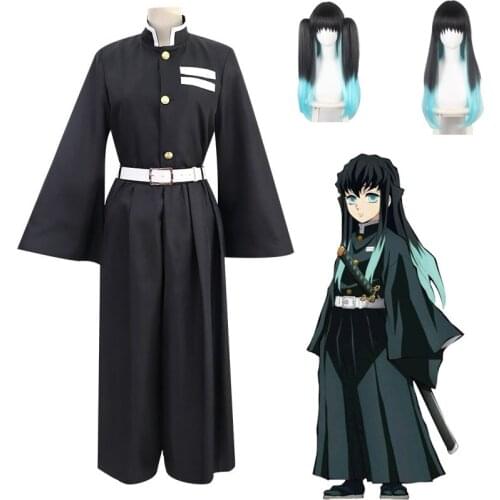 Anime Demon Slayer: Kimetsu No Yaiba Cosplay Costumes Tokitou Muichirou Role Play Full Set Outfits Performance Costume Top Pants