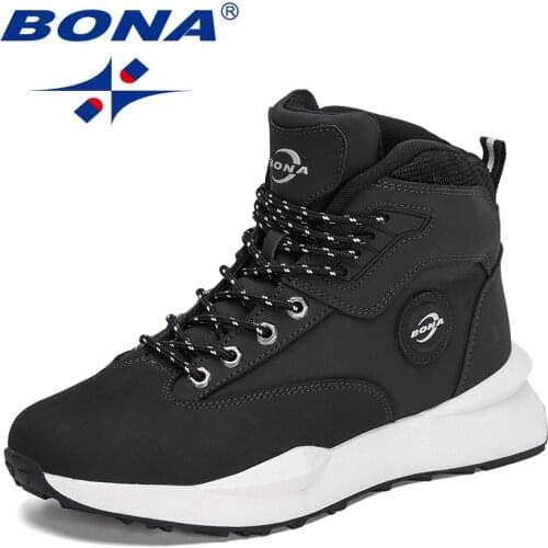 BONA 2021 New Designers High Top Sneakers Men Casual Shoes Man Action Leather Shoes Luxury Brand Winter Warm Footwear Mansculino