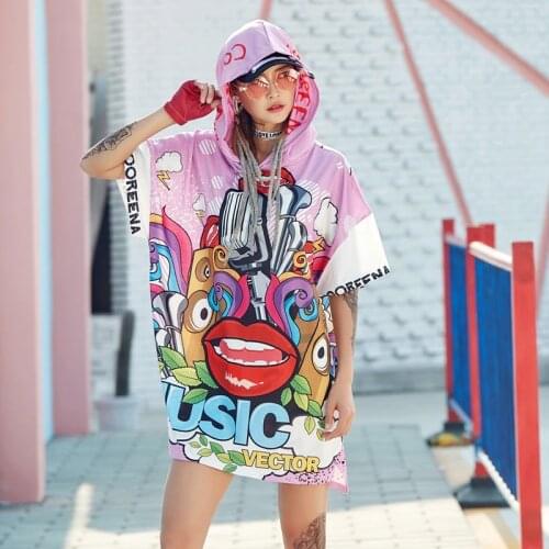TREND-Setter 2018 Summer Fashion Hip Hop Hooded T Shirt Women Cartoon Loose Casual Tops BF style T-shirt