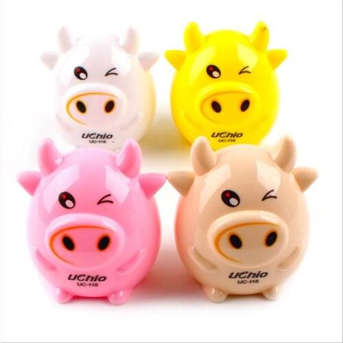 Cute Little Cow Double Hole Pencil Sharpener Childrens Pencil Sharpener Primary School Gift Cartoon Pencil Sharpener Stationery