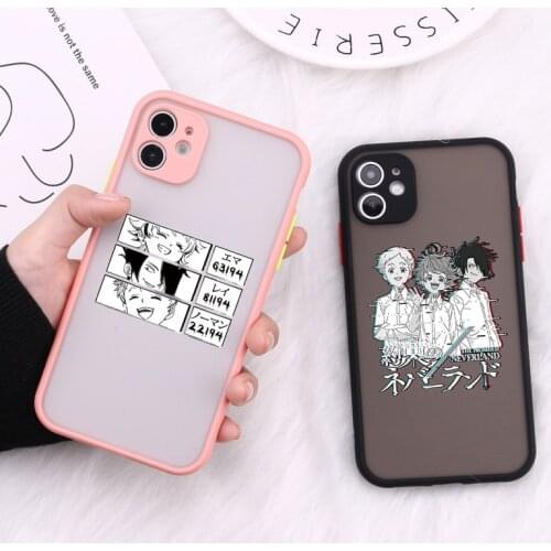 Cute The Promised Neverland Phone Case for Iphone 12 X XR XS MAX 6S 8 7 Plus 11 SE 2020 Anime Moletom Feminino Pink Black Cover