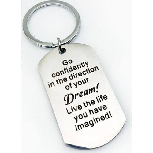 Fashion Accessories Inspirational Keychains Stainless Steel Charm Jewelry Keyrings