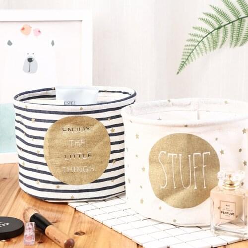 Cotton Linen Desktop Storage Basket Sundries Storage Box Small Cute Table Storage Basket Space-Saving Storage Bags Organizer