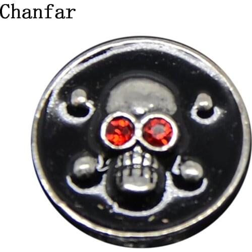 Skull Pattern Alloy Snap Button Beads Jewerly For 18mm Snap Button Bracelet