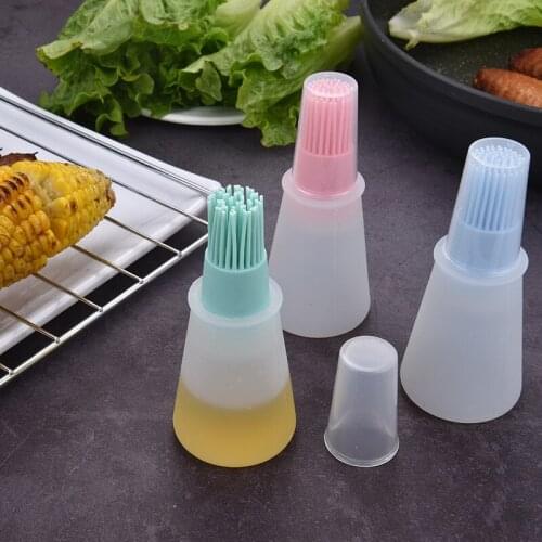 Food Grade Silicone Oil Bottle with Lid High Temperature Resistant Brush Barbecue Brush BBQ Oil Brush Controllable Oil Brush