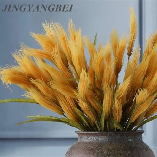 50cm Plastic Wheat Ear Flowe Branch Artificial Plant Leaf Grass Wedding Party Wall Balcony Road guide Decoration Home Decor