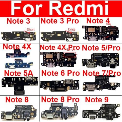 Usb Charging Jack Port Board For Xiaomi Redmi Note 3 3g 4 4g 4X 5 5A 6 7 8 Pro Usb Charger Connector Module Board Replacement