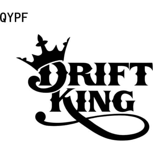 QYPF 17.2cm*13.5cm DRIFT KING Fashion Vinyl Decoration Motorcycle Racing Car Sticker Decal Black Silver C15-1500