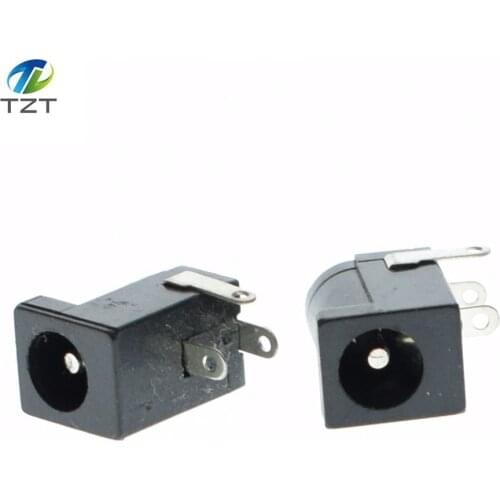 10PCS/LOT High Quality DC Jack DC-005 2.0 DC005 Power Socket, 5.5mm 2.1mm Flat Head Power Female Plug 5.5x2.1MM, Supply Jack