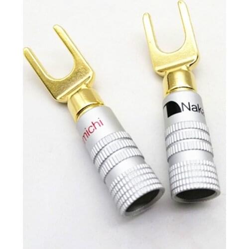 Middle Fine Copper Gold-Plated Banana Head Banana Plug Horn Wire Y-Plug/U-Plug Speaker Cable Connector