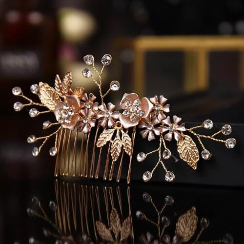 Wedding Hair Comb Decor Rhinestone and Pearl Fashion Elegant Beautiful Accessory for Bride and Bridesmaids BN