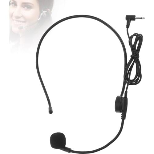 Universal Portable Black 3.5mm Mini Headset Capacitive Rotary Microphone Fit for Lecture Teaching / Computer / Phone