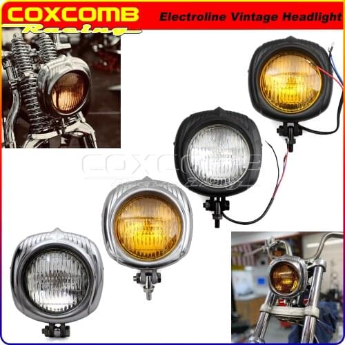 Universal Custom Vintage Electroline Sealed Beam Headlights Front Lighting for Harley Sportster Wide Glide Chopper Cafe Racer