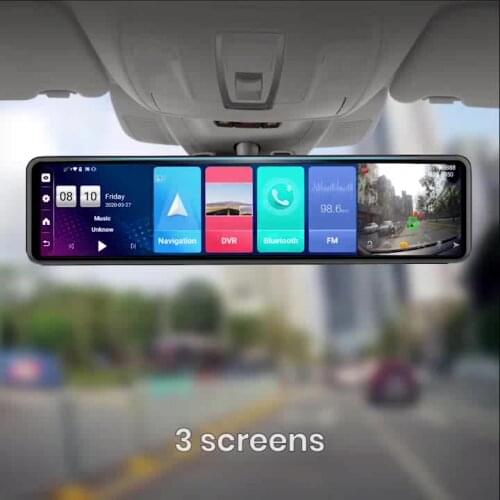 2021 Newest Stream RearView Mirror 12'' 4GB+32GB Car DVR Camera Android 8.1 Video 1080P Auto Recorder Dash cam
