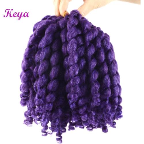 Jumpy Wand Curl 8 inch Jamaican Bounce Crochet Hair 22 Roots Low Temperature Fiber African Synthetic Braiding Hair For Women