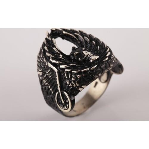 UM US JEWELRY Black Color Dry Head Pattern Men Ring