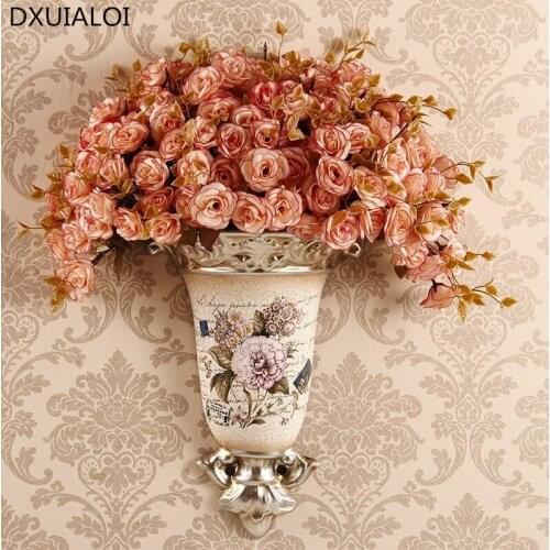 Backwall pendant resin vase, wall pot, basket, family living room background decorative handicraft pendant home decoration