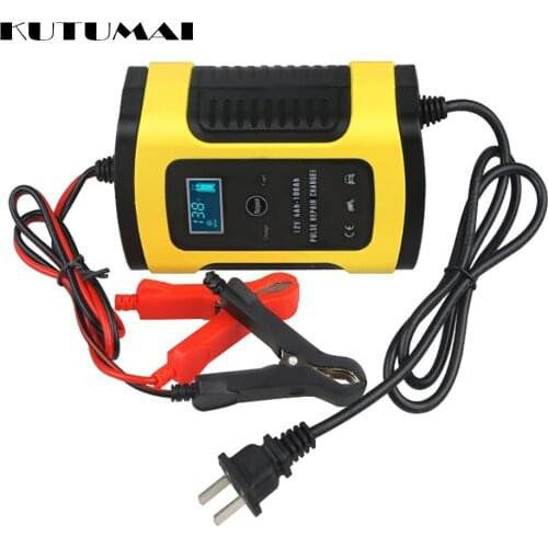 Full Automatic Car Battery Charger 110V to 220V To 12V 6A Intelligent Fast Power Charging Wet Dry Lead Acid Digital LCD Display