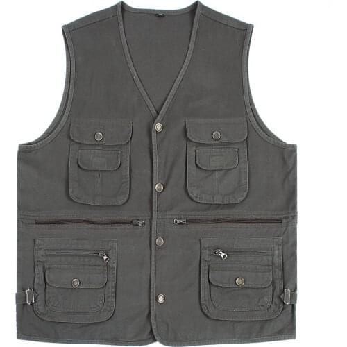 Man Veat Fishing Vest Male With Many Pockets Men Sleeveless Jacket Waistcoat Work Vests Outdoors Vest Fast shipping